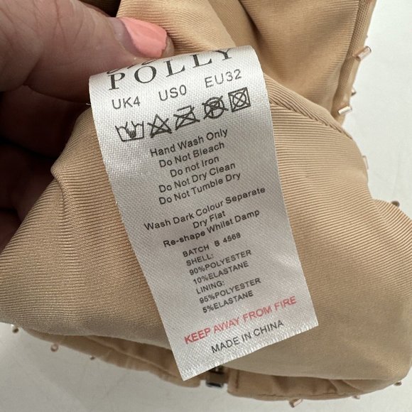 OH POLLY Beaded Crop Tank Bustier Top Size 0 - Picture 11 of 12